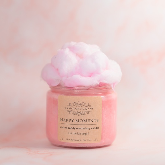 "HAPPY MOMENTS" - Cotton Candy Scented Candle - 100% Soy - Handmade - Picture 4 of 8